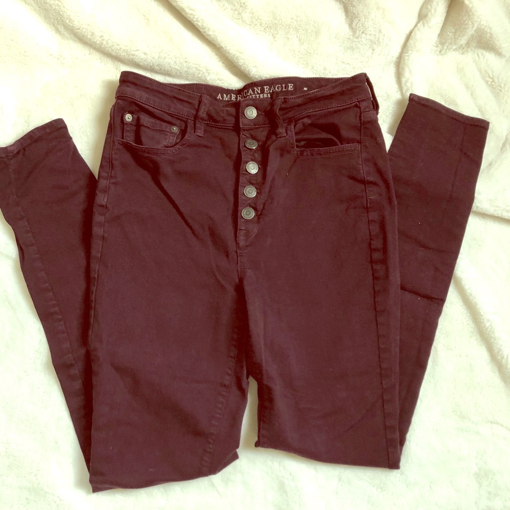 American Eagle Super Hi Rise Button Up Jegging